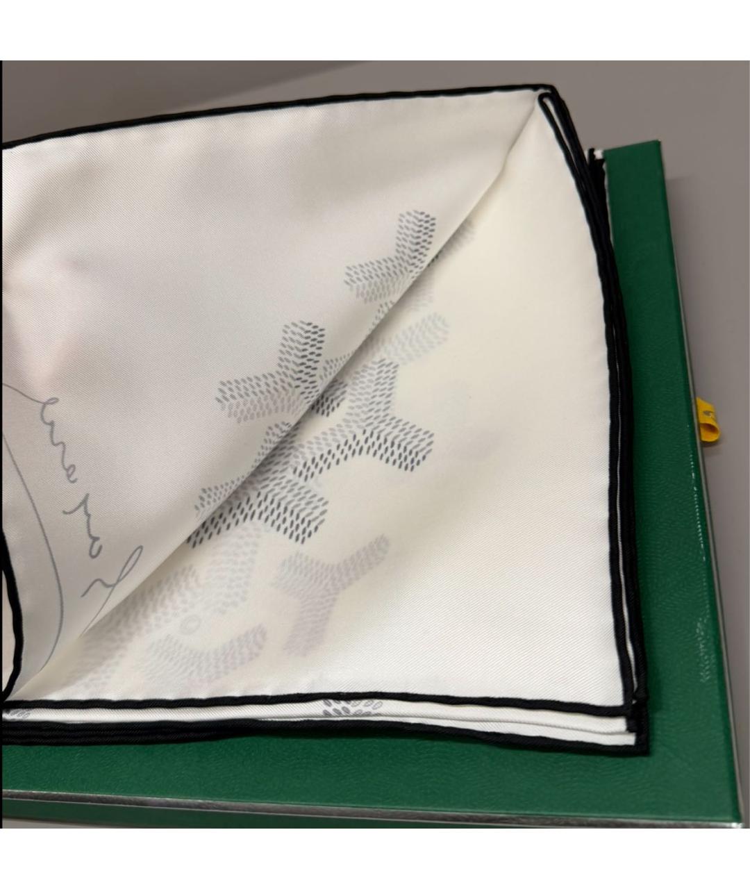 GOYARD Белый шелковый платок, фото 2
