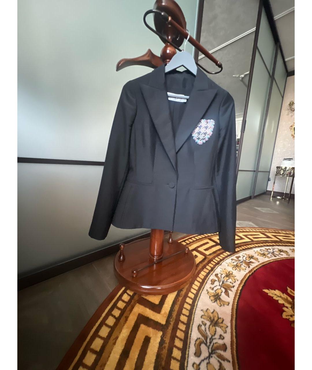 CHRISTIAN DIOR Черный шерстяной жакет/пиджак, фото 7