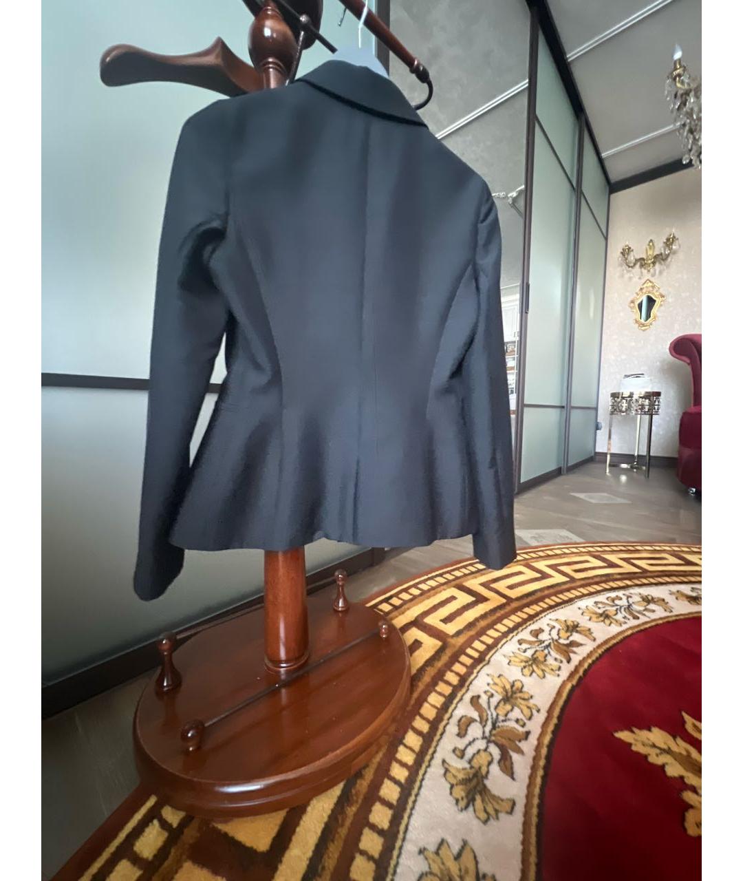 CHRISTIAN DIOR Черный шерстяной жакет/пиджак, фото 4