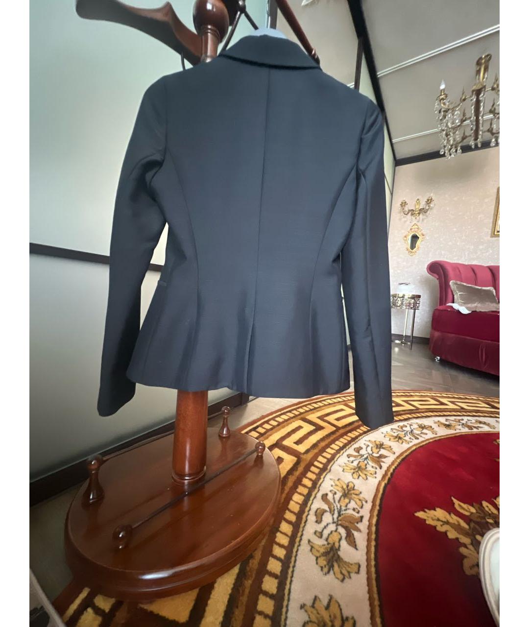 CHRISTIAN DIOR Черный шерстяной жакет/пиджак, фото 2