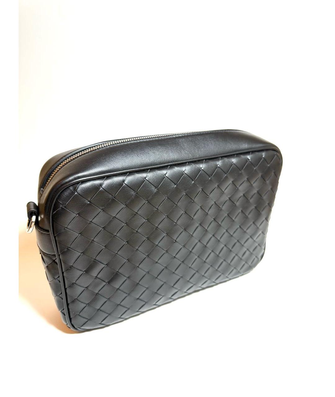 BOTTEGA VENETA Черная кожаная сумка через плечо, фото 3