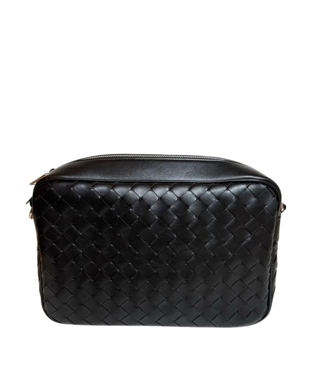 BOTTEGA VENETA Черная кожаная сумка через плечо, фото 1