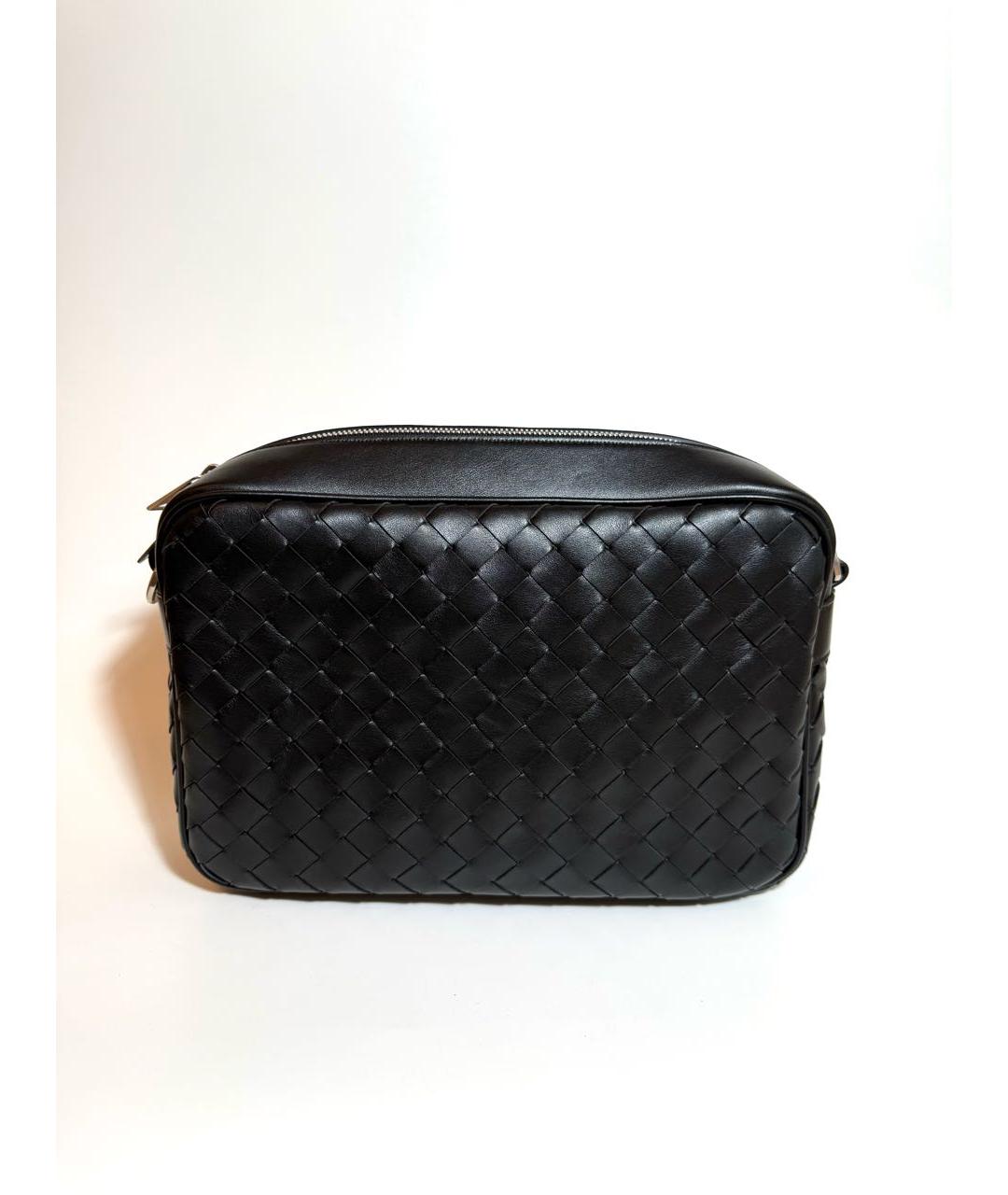 BOTTEGA VENETA Черная кожаная сумка через плечо, фото 6