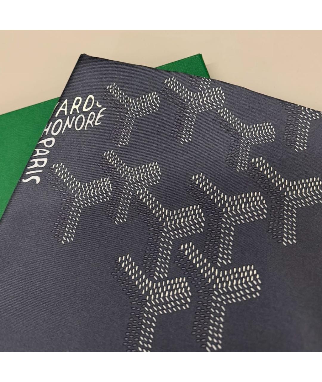 GOYARD Темно-синий шелковый платок, фото 3