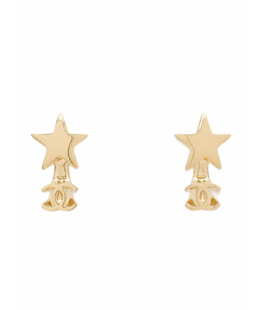 CHANEL Золотые металлические серьги, фото 1