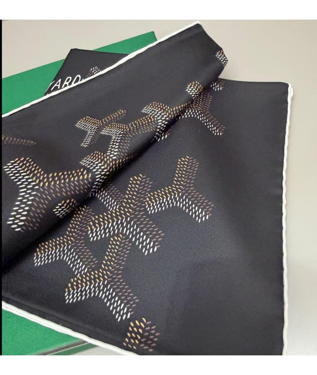 GOYARD Черный шелковый платок, фото 4