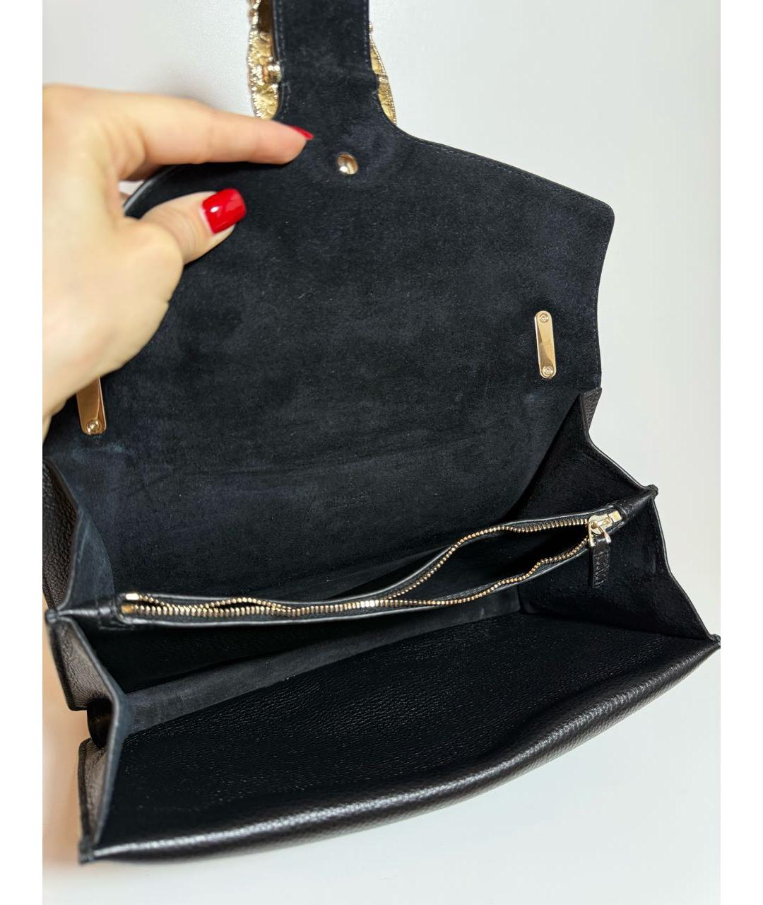 GUCCI Черная кожаная сумка через плечо, фото 6