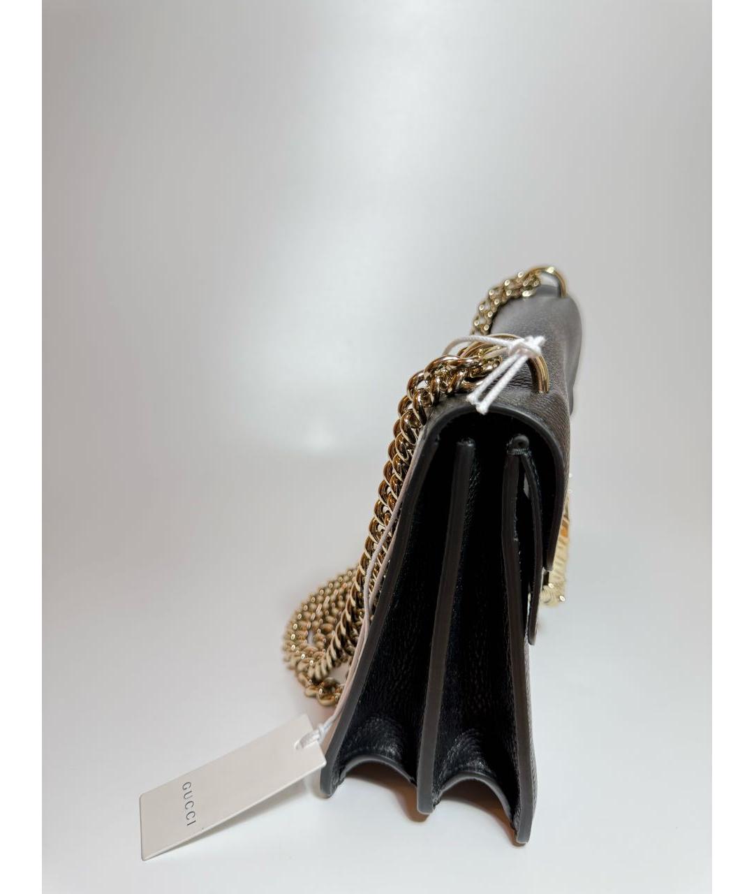 GUCCI Черная кожаная сумка через плечо, фото 2