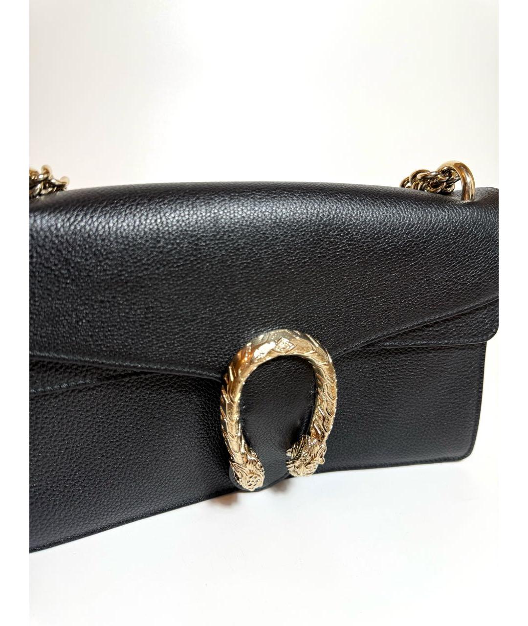 GUCCI Черная кожаная сумка через плечо, фото 4