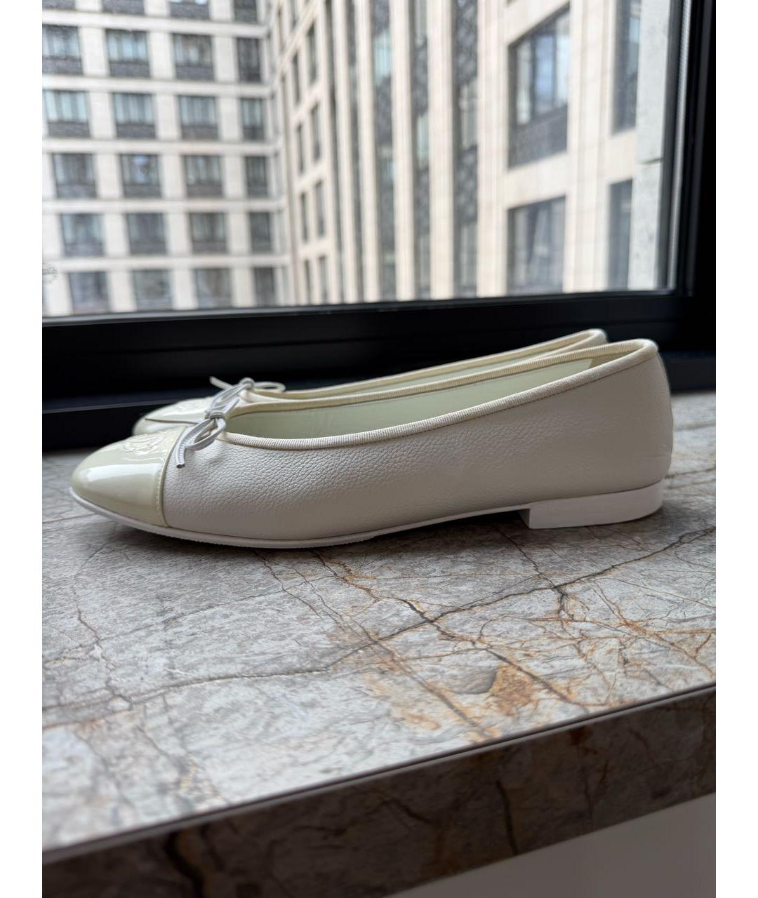 CHANEL Белые кожаные балетки, фото 7