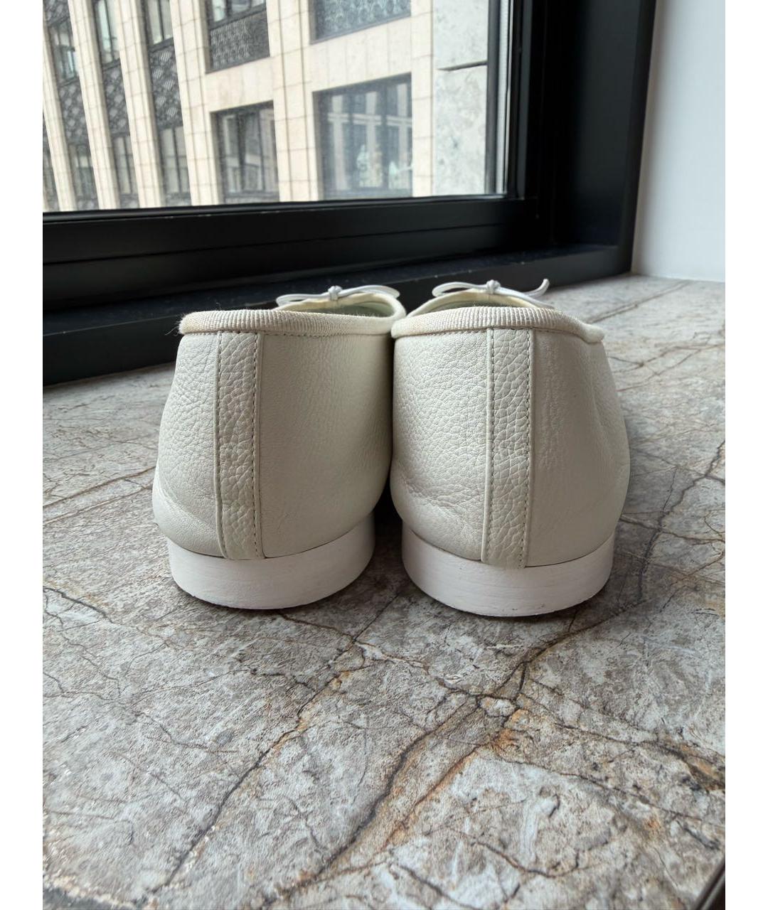 CHANEL Белые кожаные балетки, фото 4