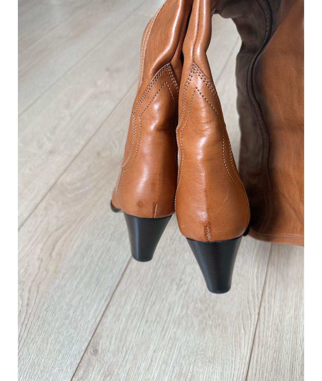 ISABEL MARANT Коричневые кожаные ботфорты, фото 5