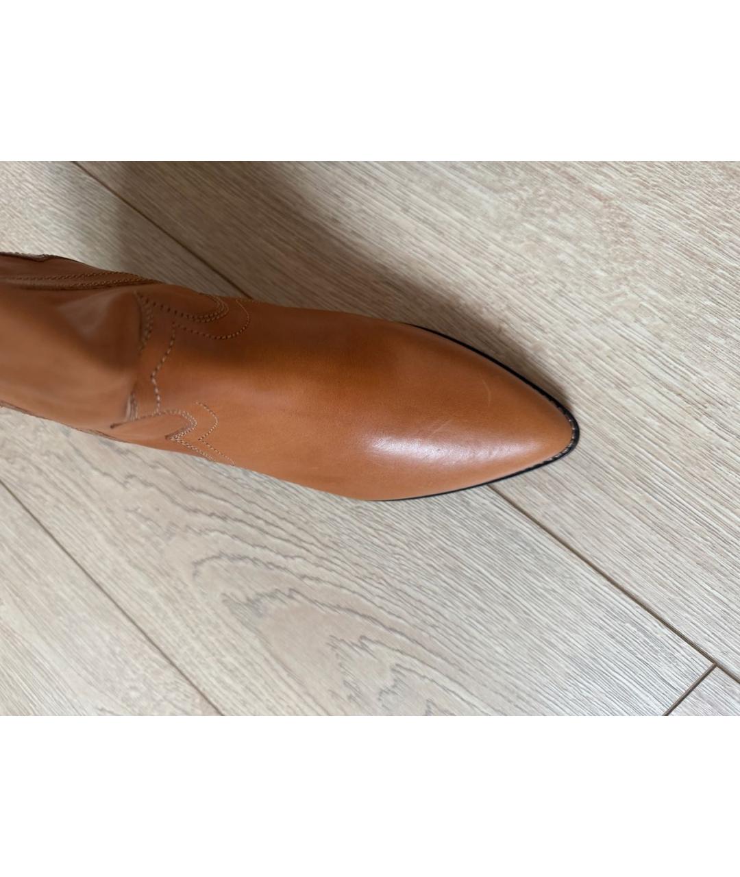 ISABEL MARANT Коричневые кожаные ботфорты, фото 4