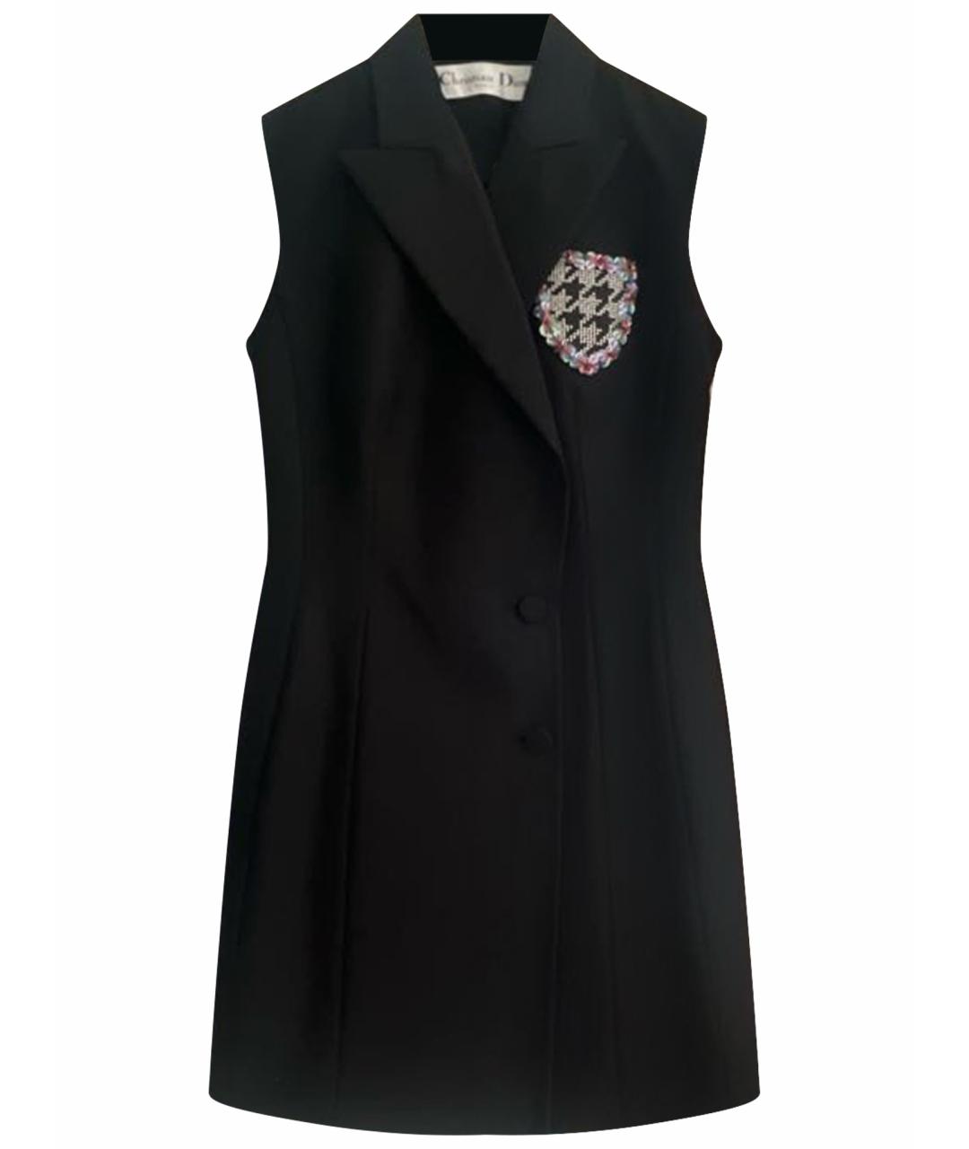 CHRISTIAN DIOR Черное шерстяное платье, фото 1