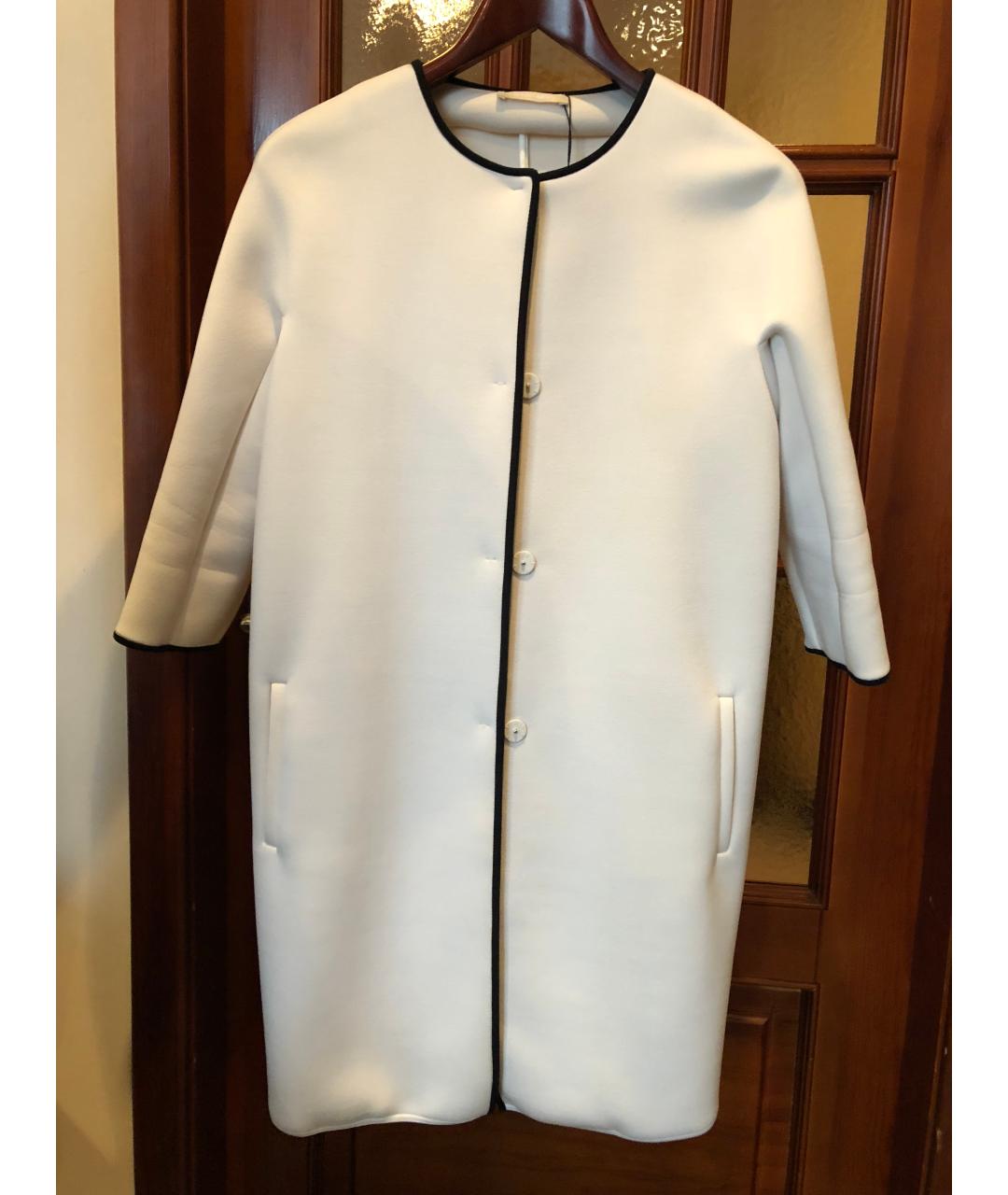 MAX MARA Белое вискозное пальто, фото 3