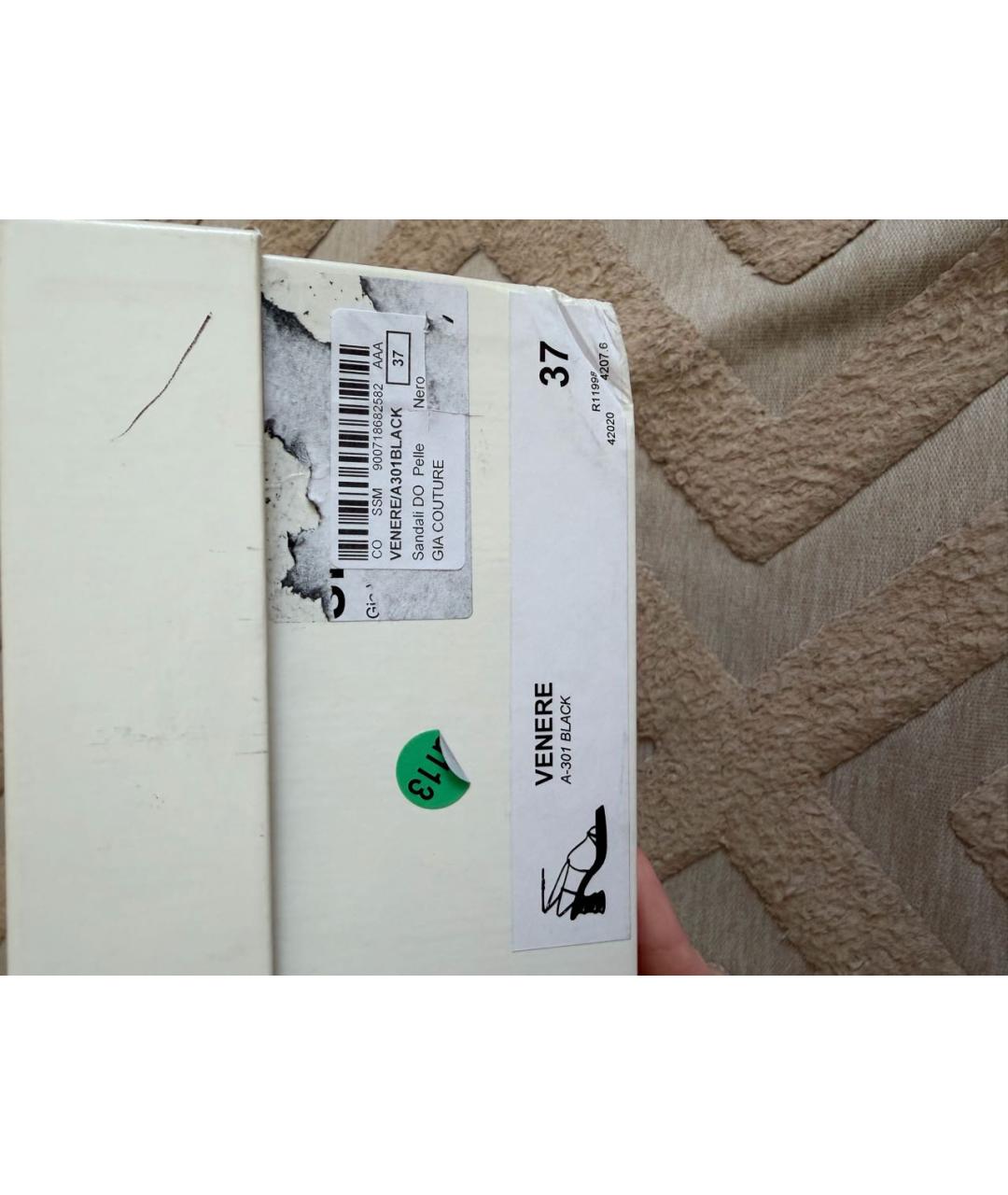 GIABORGHINI Черные босоножки из лакированной кожи, фото 6