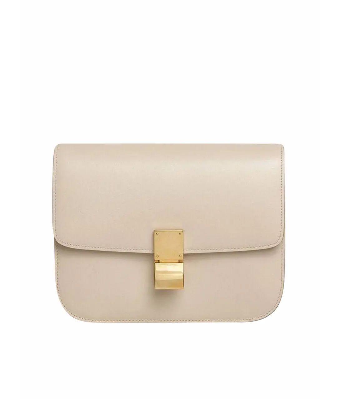 CELINE Бежевая кожаная сумка через плечо, фото 1