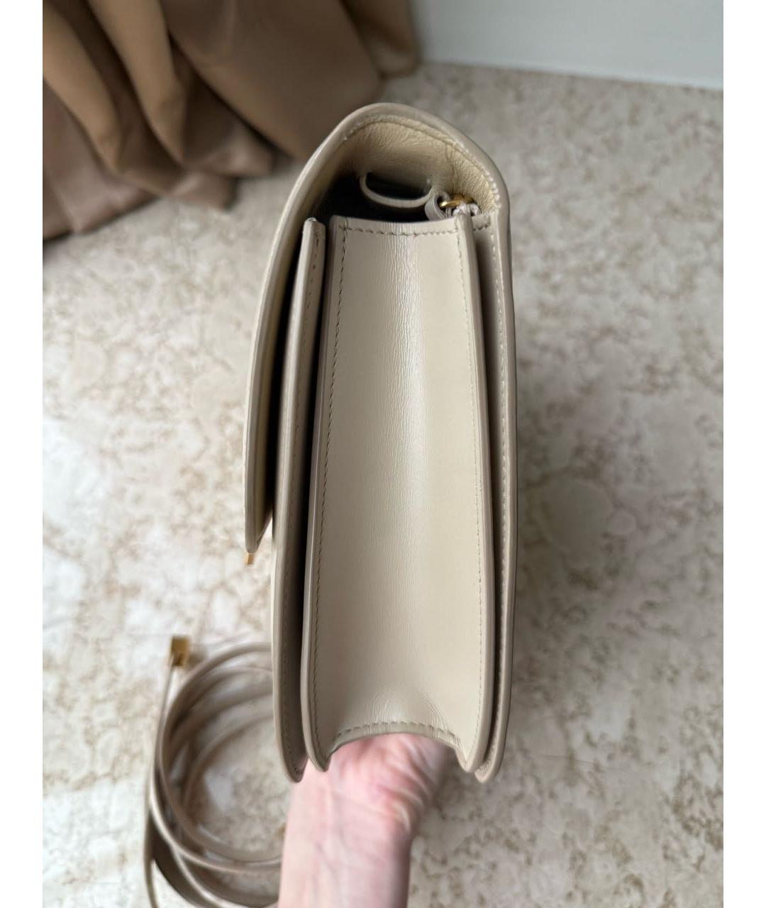 CELINE Бежевая кожаная сумка через плечо, фото 5