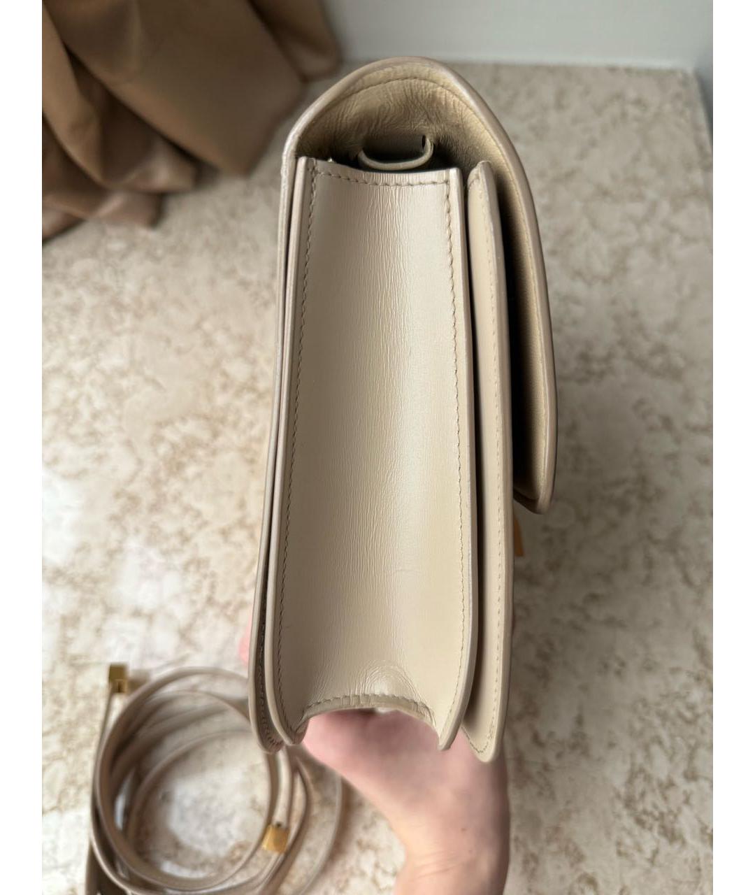 CELINE Бежевая кожаная сумка через плечо, фото 4