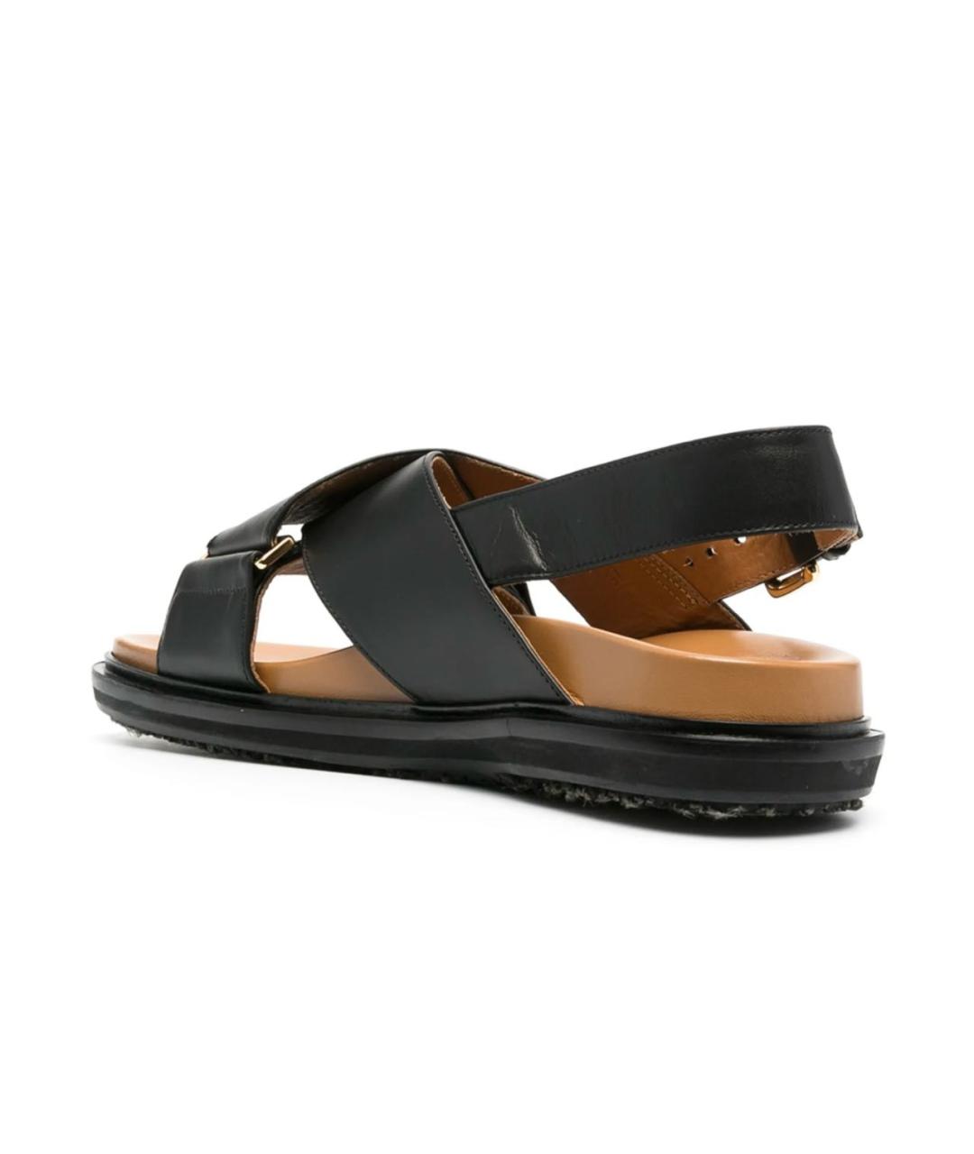 MARNI Черные кожаные сандалии, фото 5