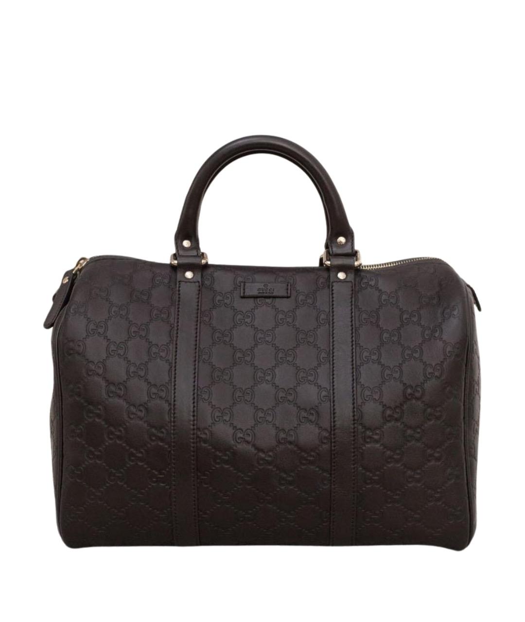 GUCCI Коричневая кожаная сумка с короткими ручками, фото 1