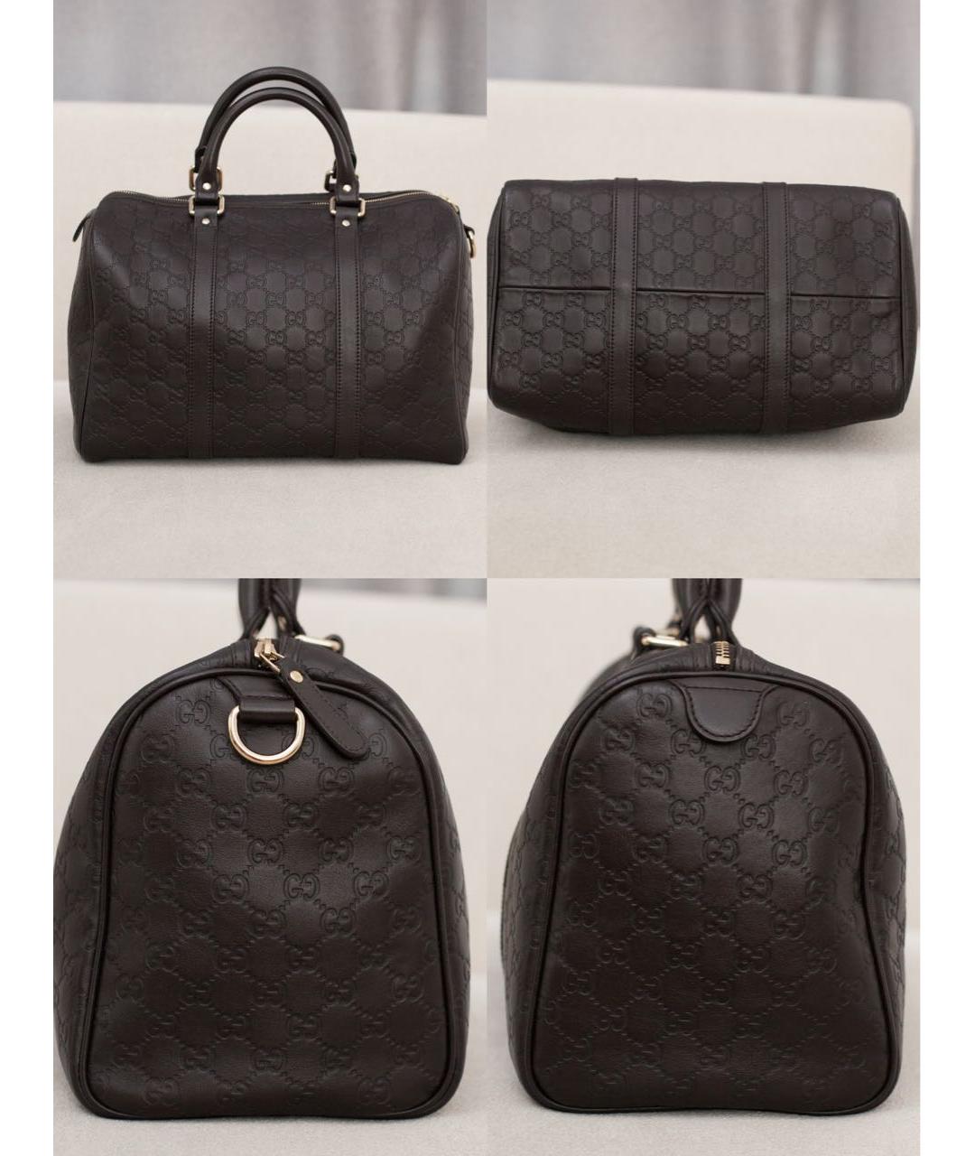 GUCCI Коричневая кожаная сумка с короткими ручками, фото 5