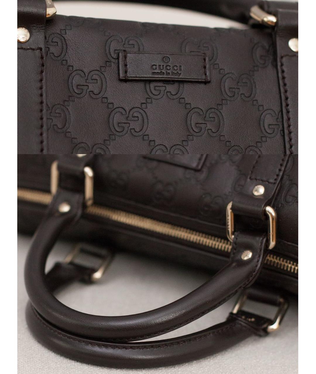 GUCCI Коричневая кожаная сумка с короткими ручками, фото 6