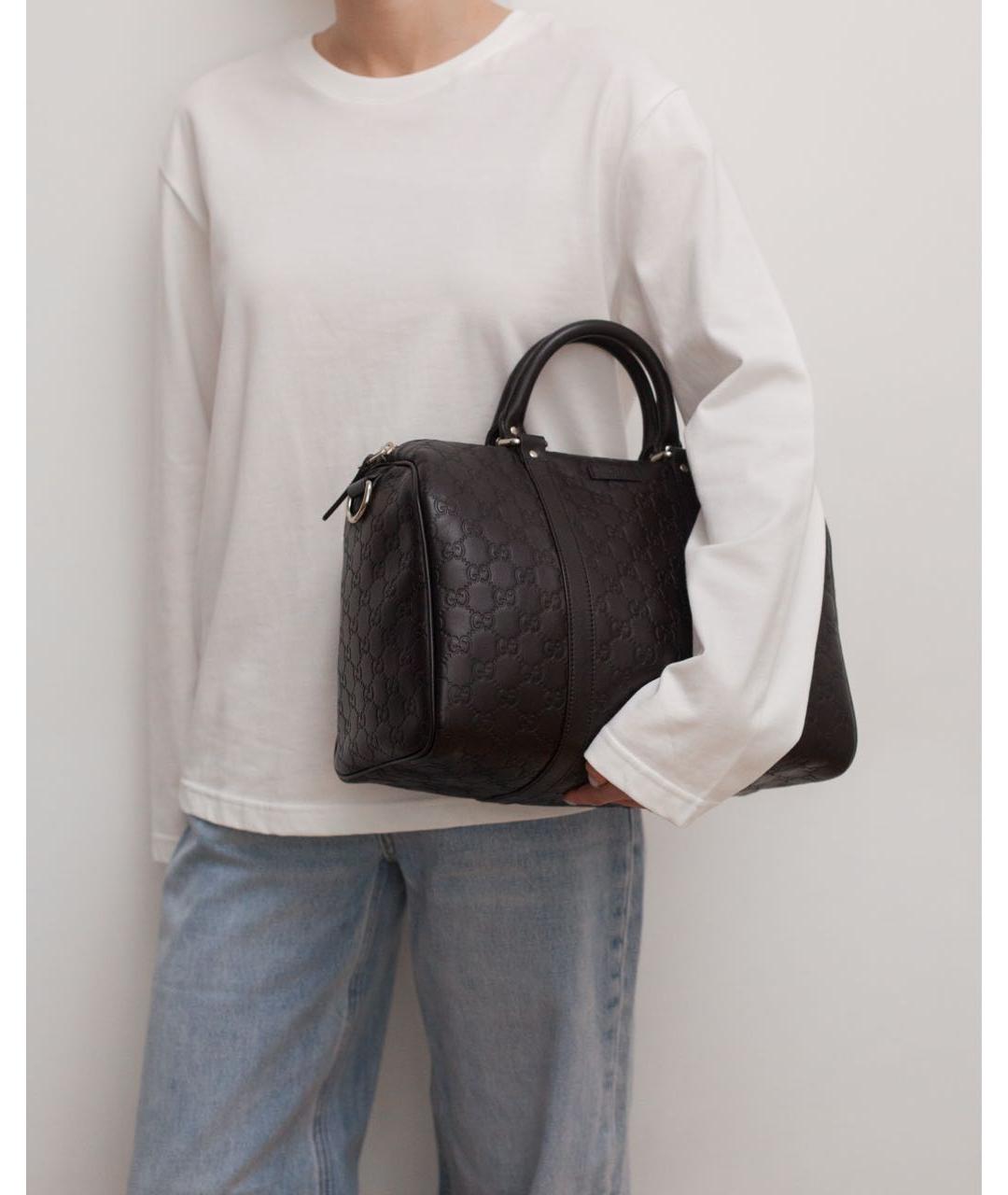 GUCCI Коричневая кожаная сумка с короткими ручками, фото 3