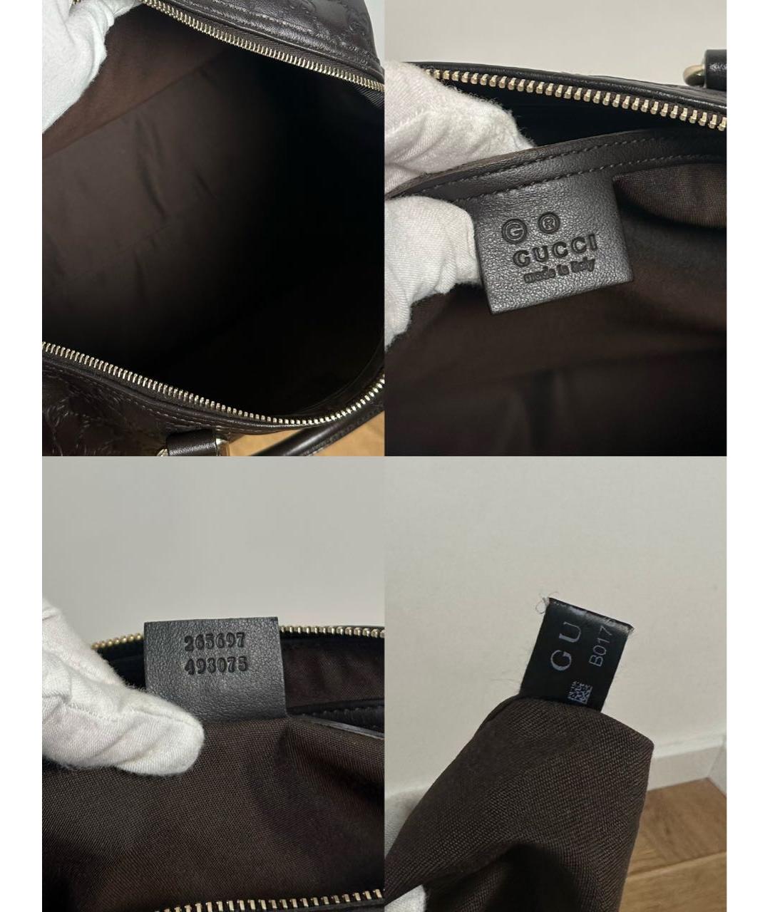 GUCCI Коричневая кожаная сумка с короткими ручками, фото 7