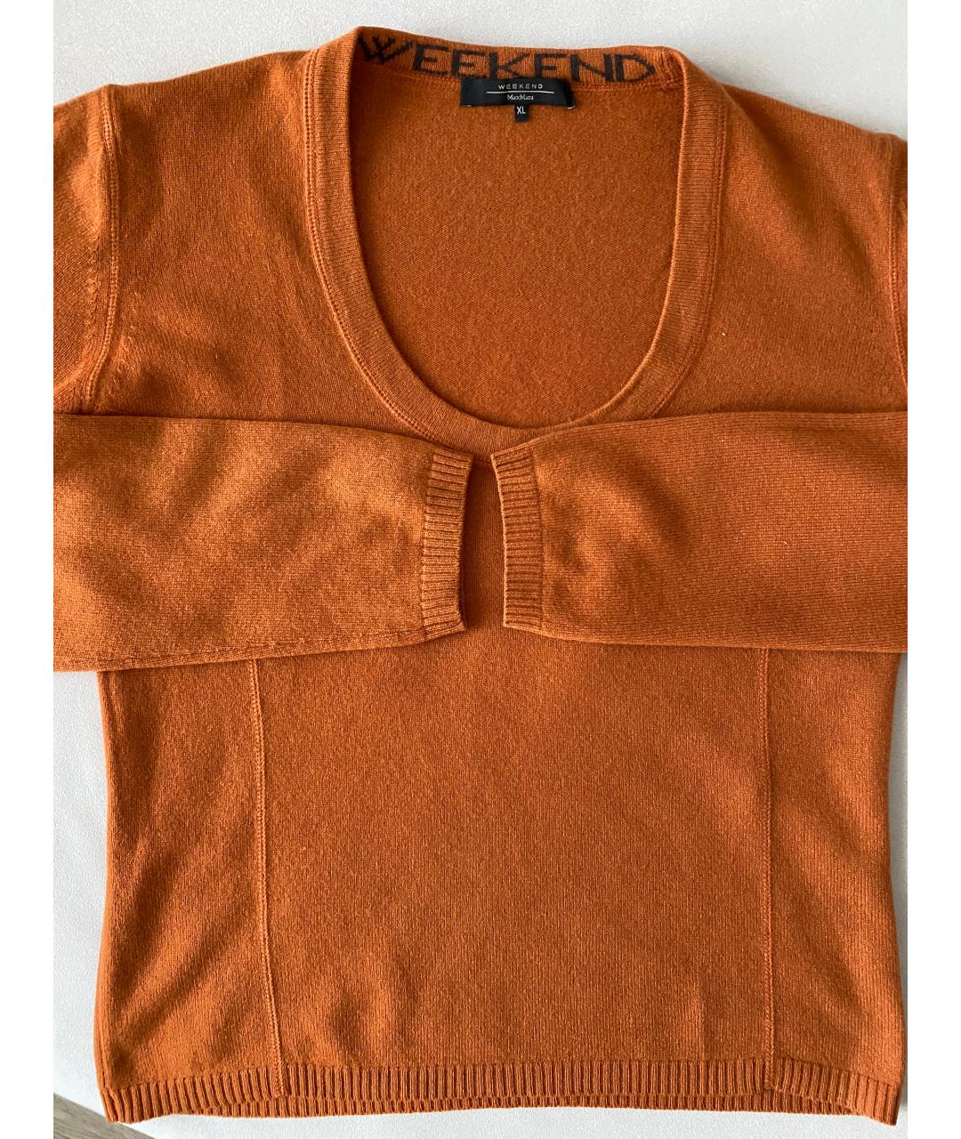 WEEKEND MAX MARA Оранжевый кашемировый джемпер / свитер, фото 7