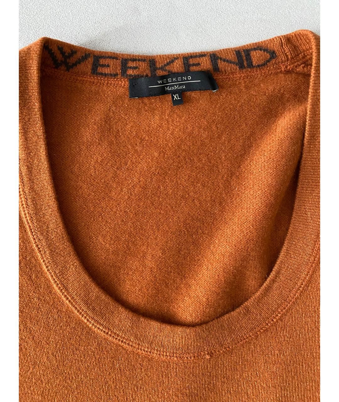 WEEKEND MAX MARA Оранжевый кашемировый джемпер / свитер, фото 3