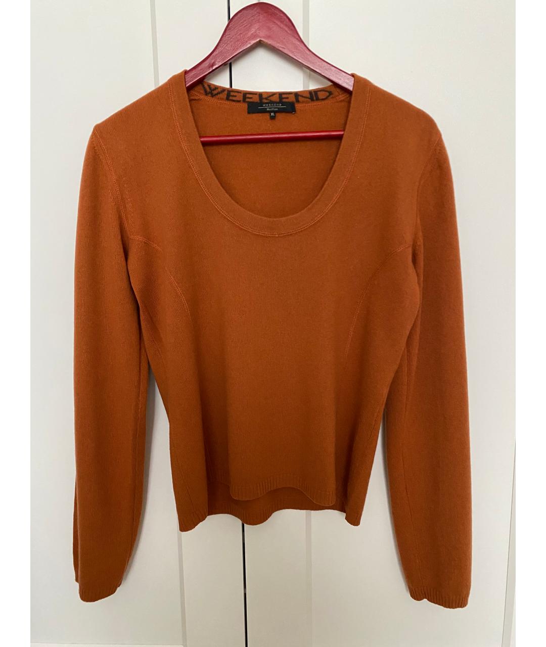 WEEKEND MAX MARA Оранжевый кашемировый джемпер / свитер, фото 8