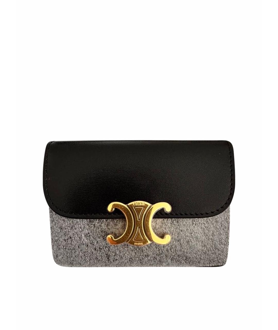 CELINE Черный кожаный кошелек, фото 1