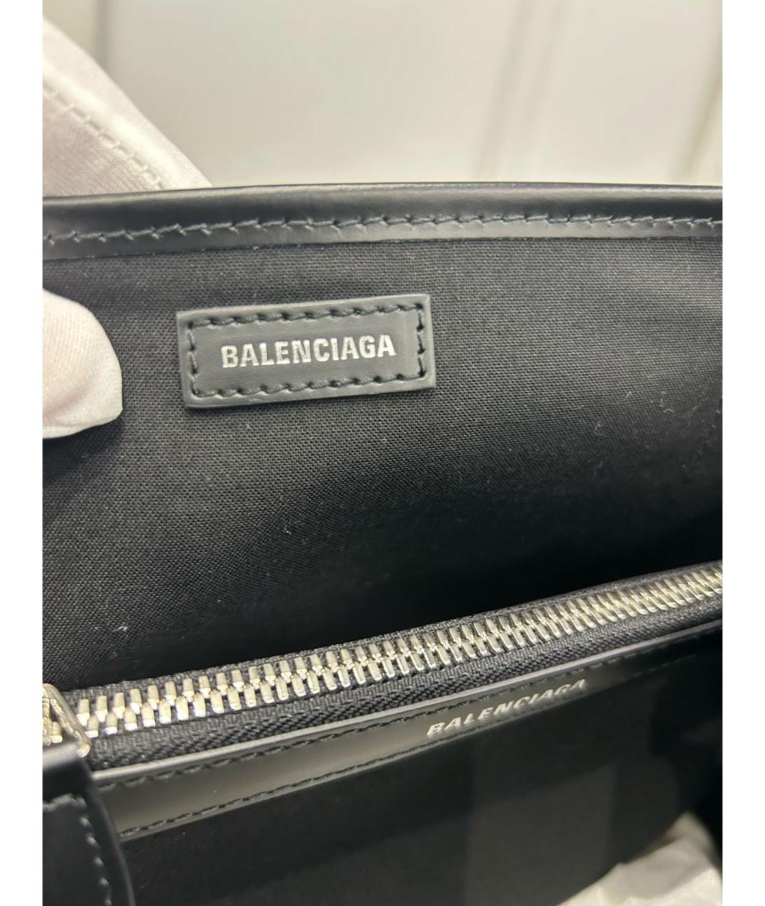 BALENCIAGA Черная тканевая сумка тоут, фото 6
