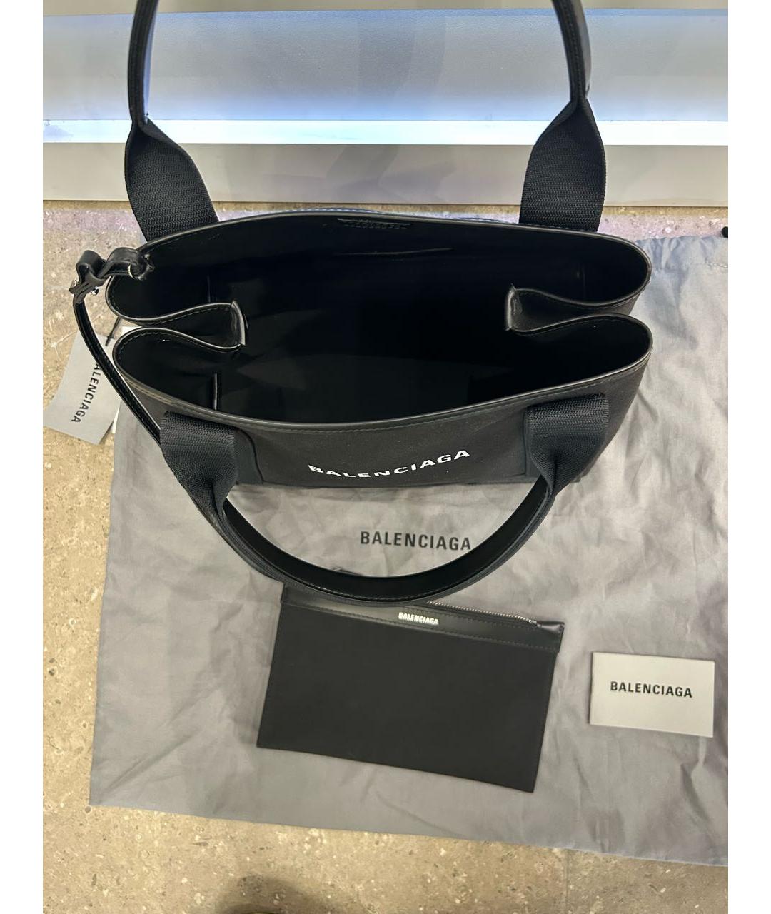 BALENCIAGA Черная тканевая сумка тоут, фото 8