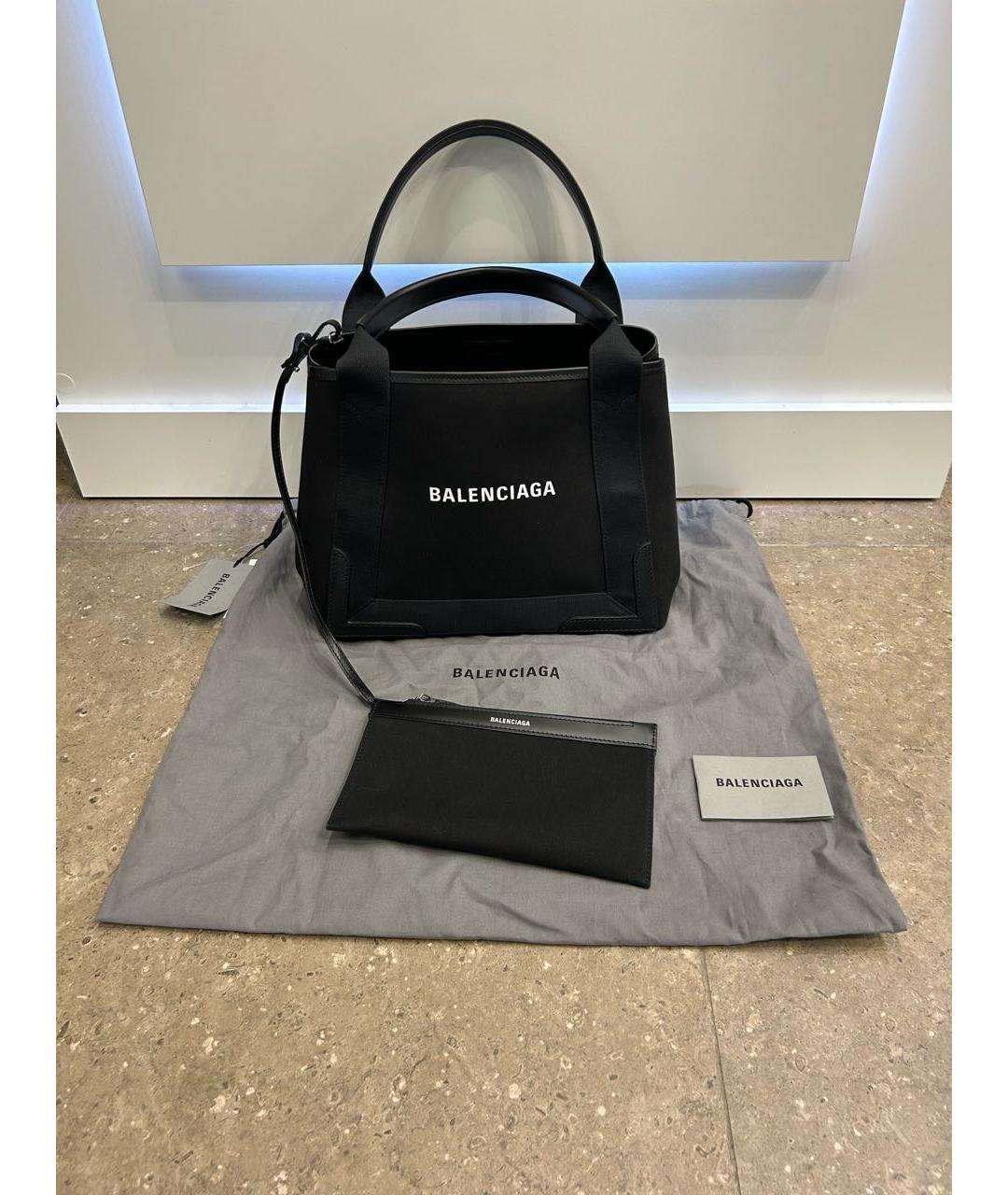 BALENCIAGA Черная тканевая сумка тоут, фото 5