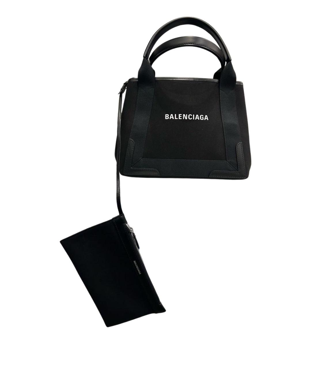 BALENCIAGA Черная тканевая сумка тоут, фото 1