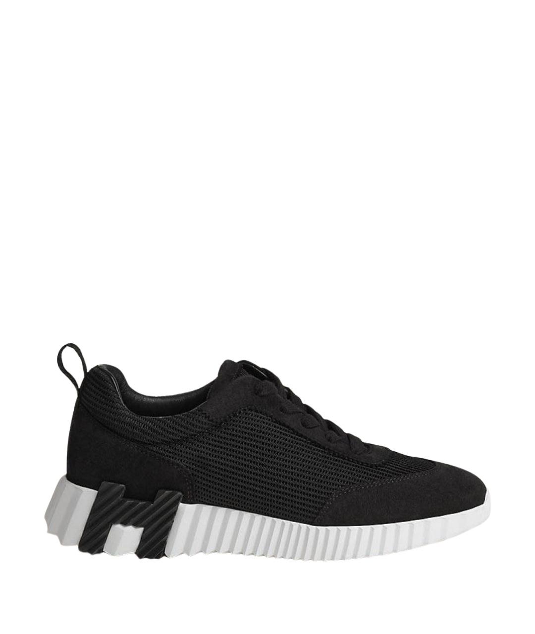 HERMES Черные текстильные кроссовки, фото 1