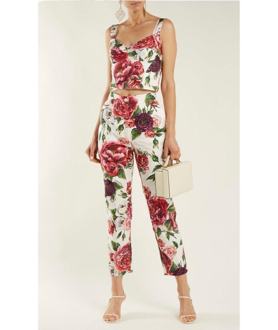 DOLCE&GABBANA Мульти хлопковые брюки узкие, фото 5