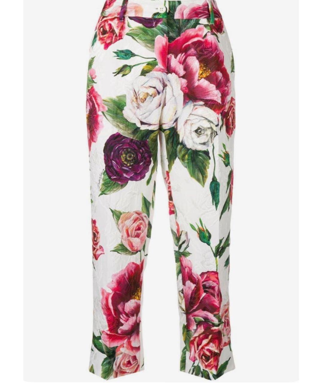 DOLCE&GABBANA Мульти хлопковые брюки узкие, фото 9