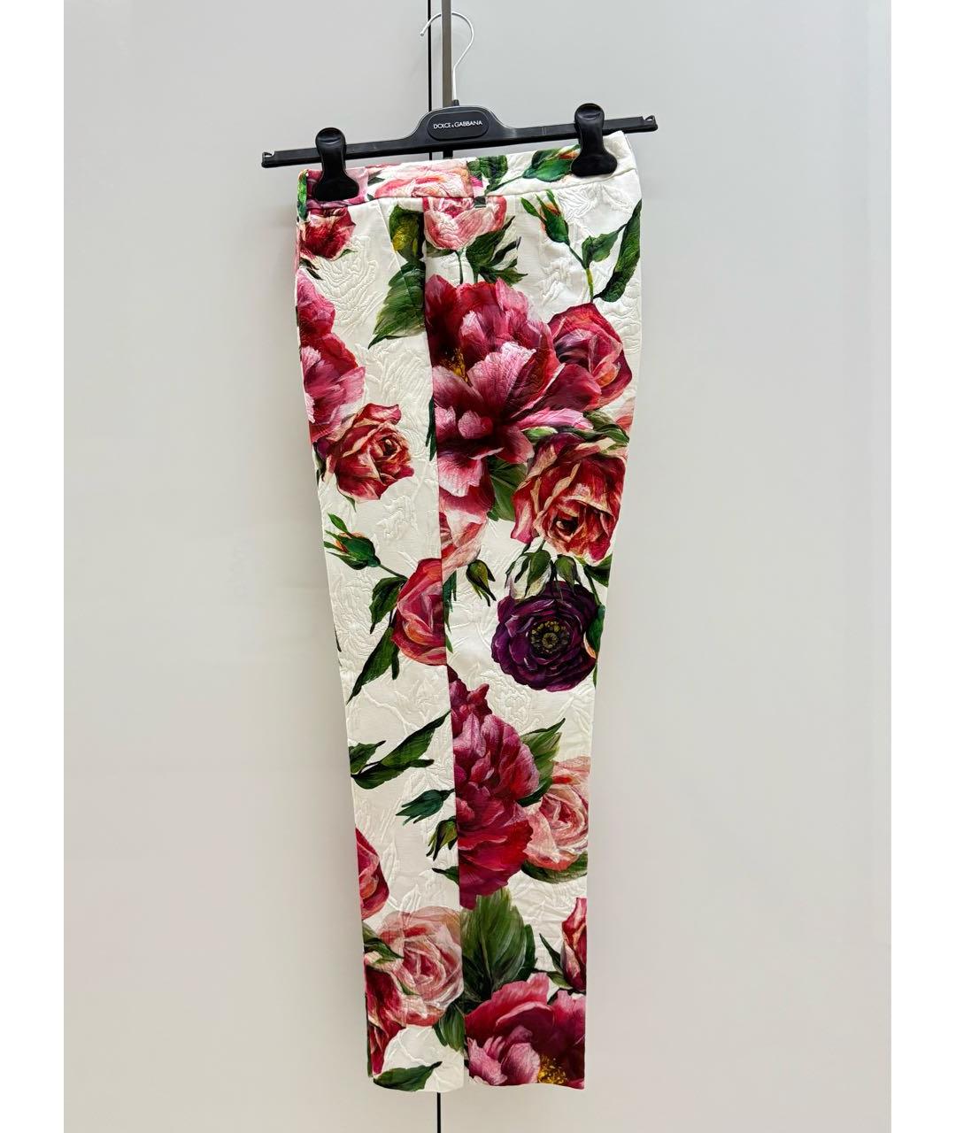 DOLCE&GABBANA Мульти хлопковые брюки узкие, фото 4