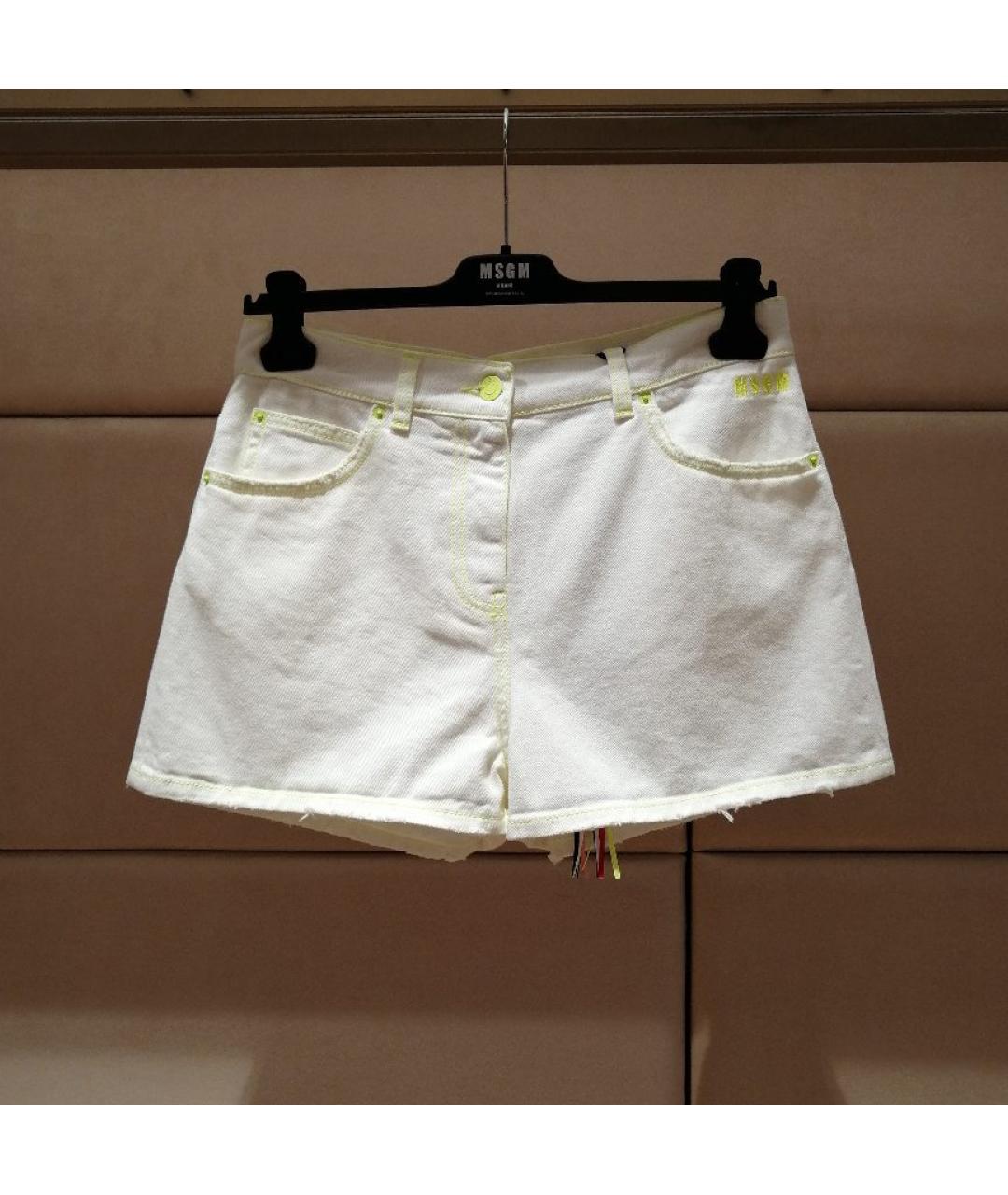 MSGM Белые хлопковые шорты, фото 3