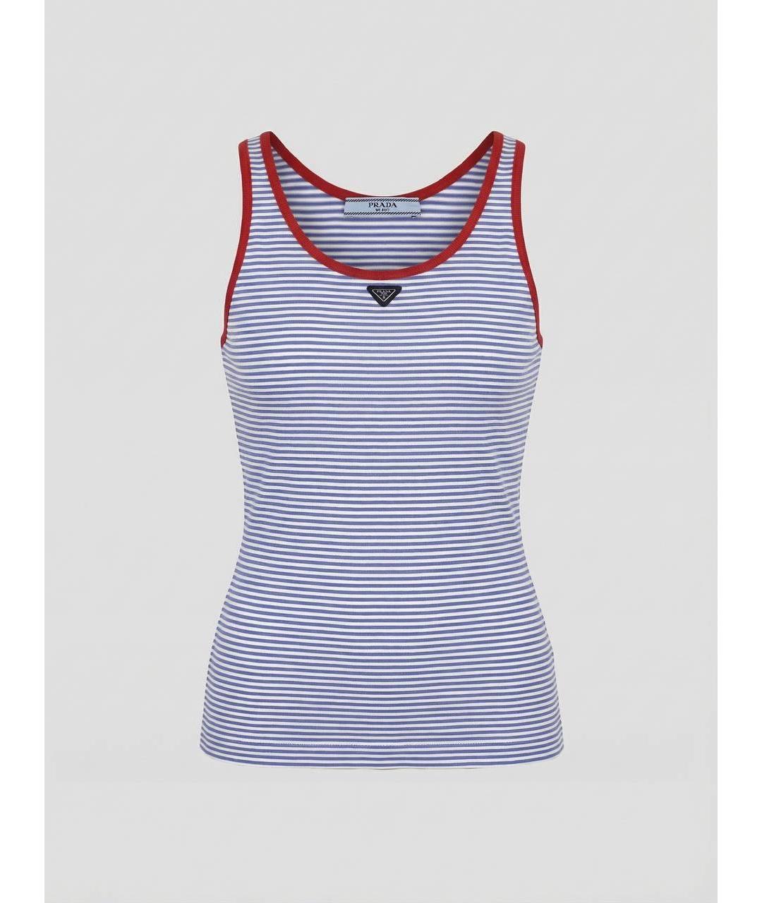 PRADA Голубая хлопковая майка, фото 9