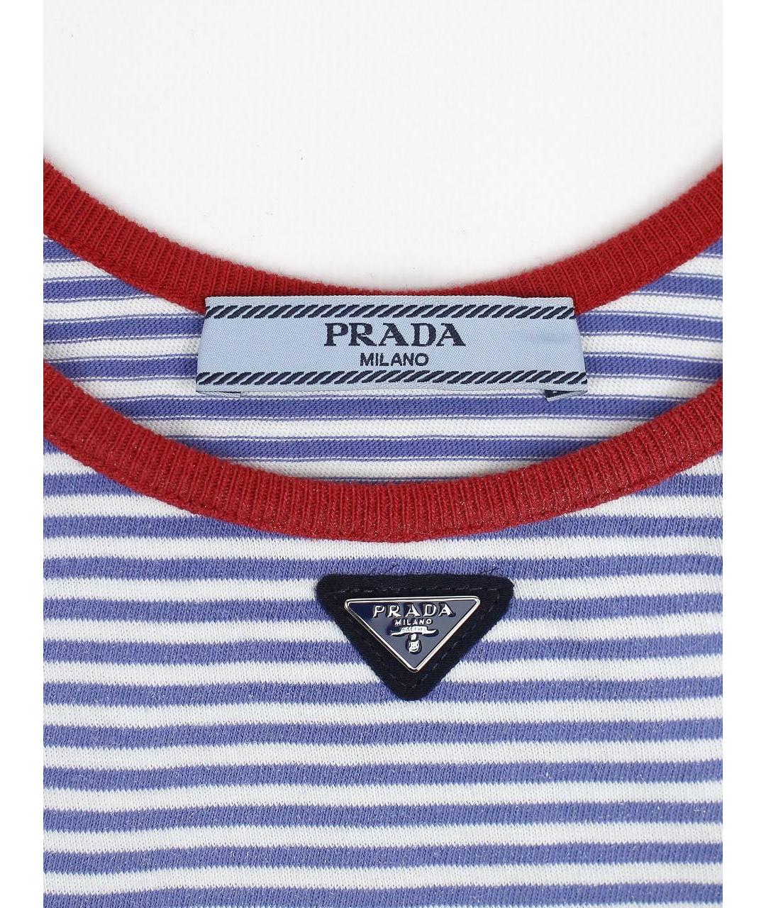 PRADA Голубая хлопковая майка, фото 3