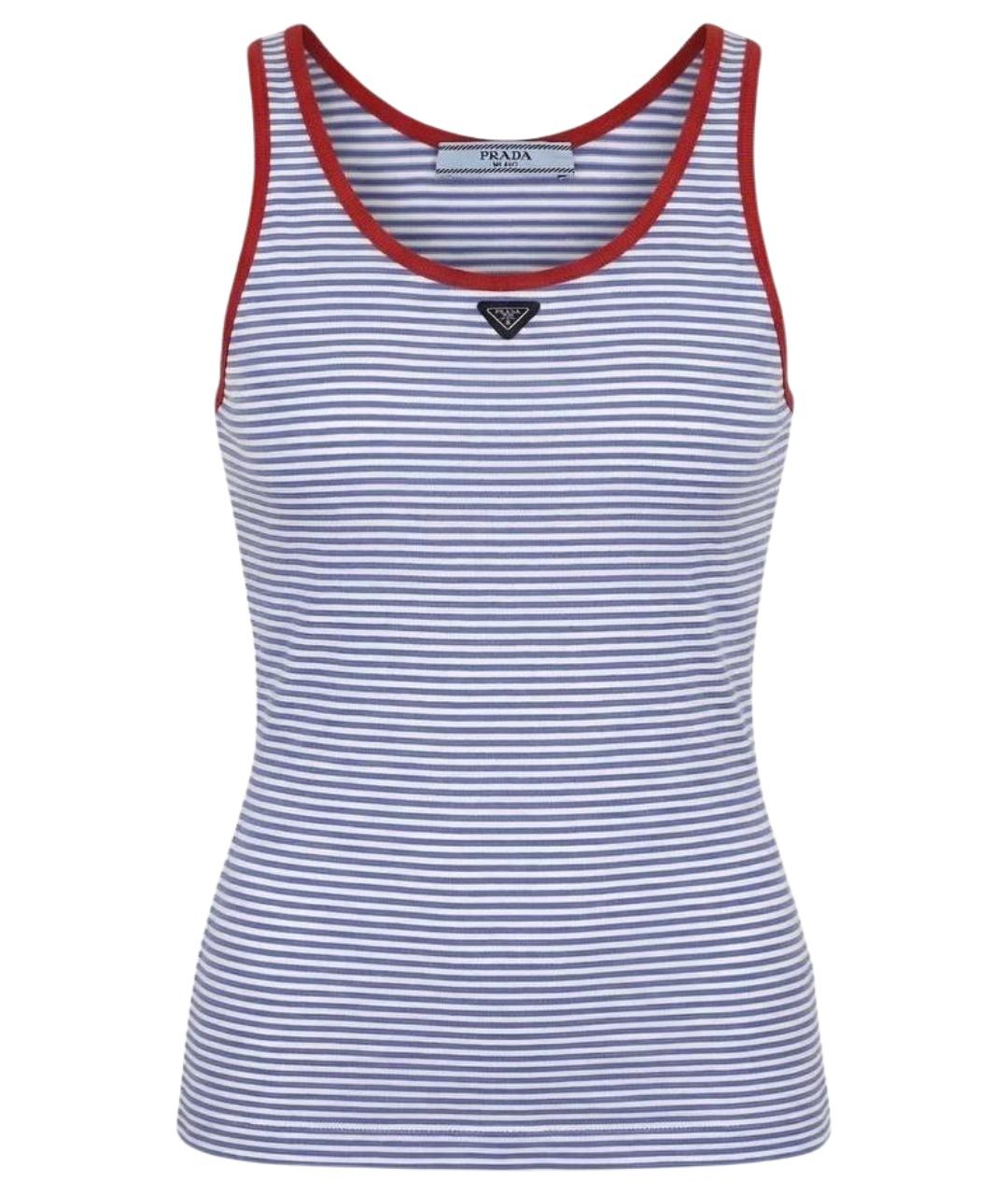 PRADA Голубая хлопковая майка, фото 1