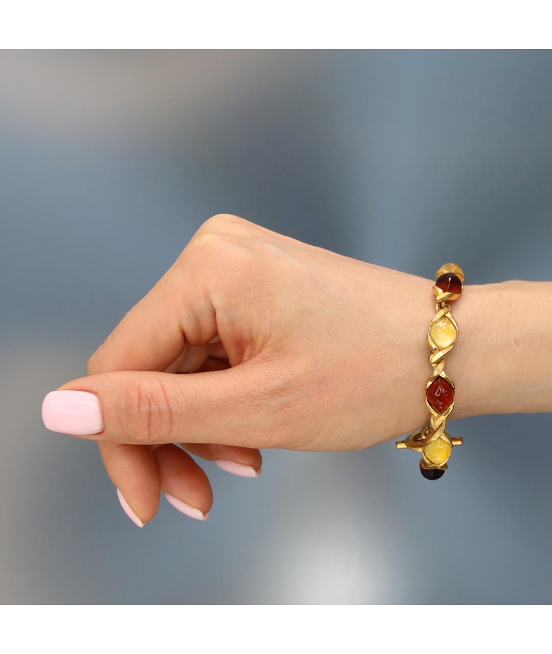 SAINT LAURENT Золотой позолоченный браслет, фото 6