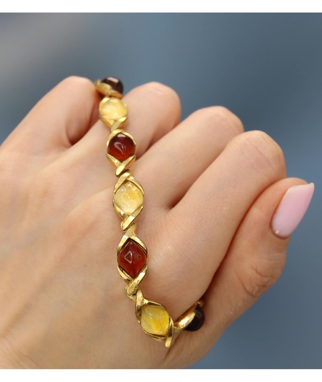 SAINT LAURENT Золотой позолоченный браслет, фото 2