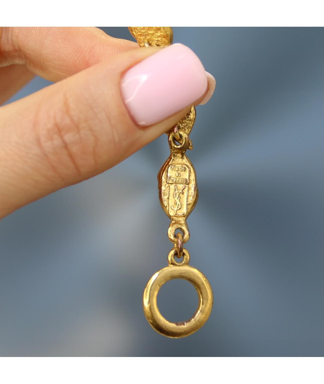 SAINT LAURENT Золотой позолоченный браслет, фото 3