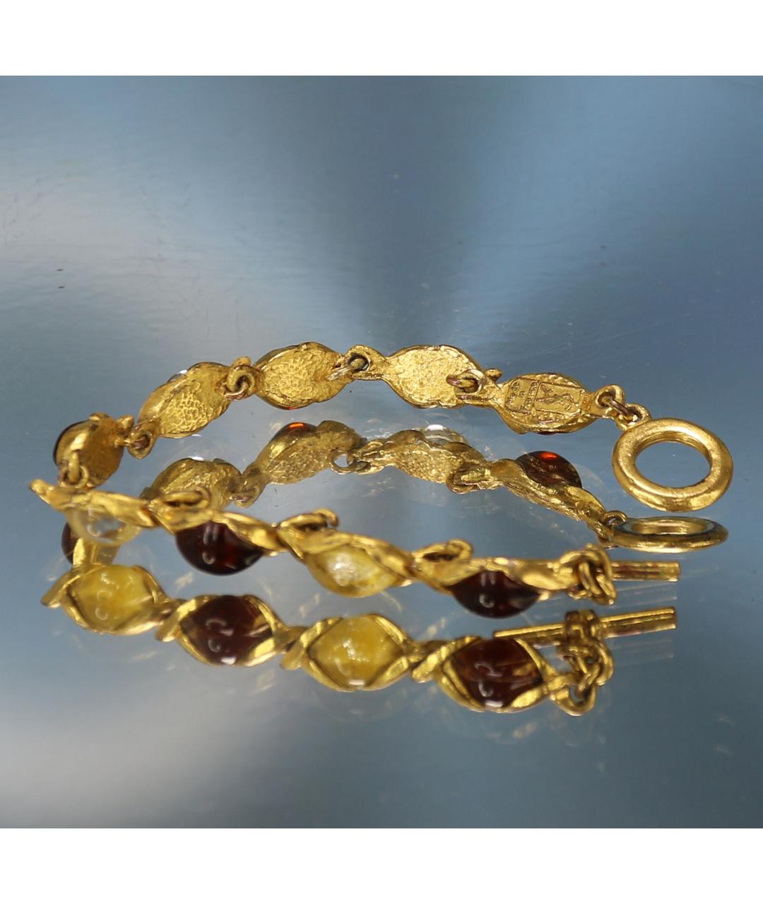 SAINT LAURENT Золотой позолоченный браслет, фото 9