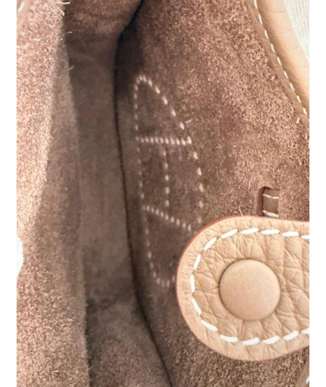 HERMES Серая кожаная сумка через плечо, фото 5